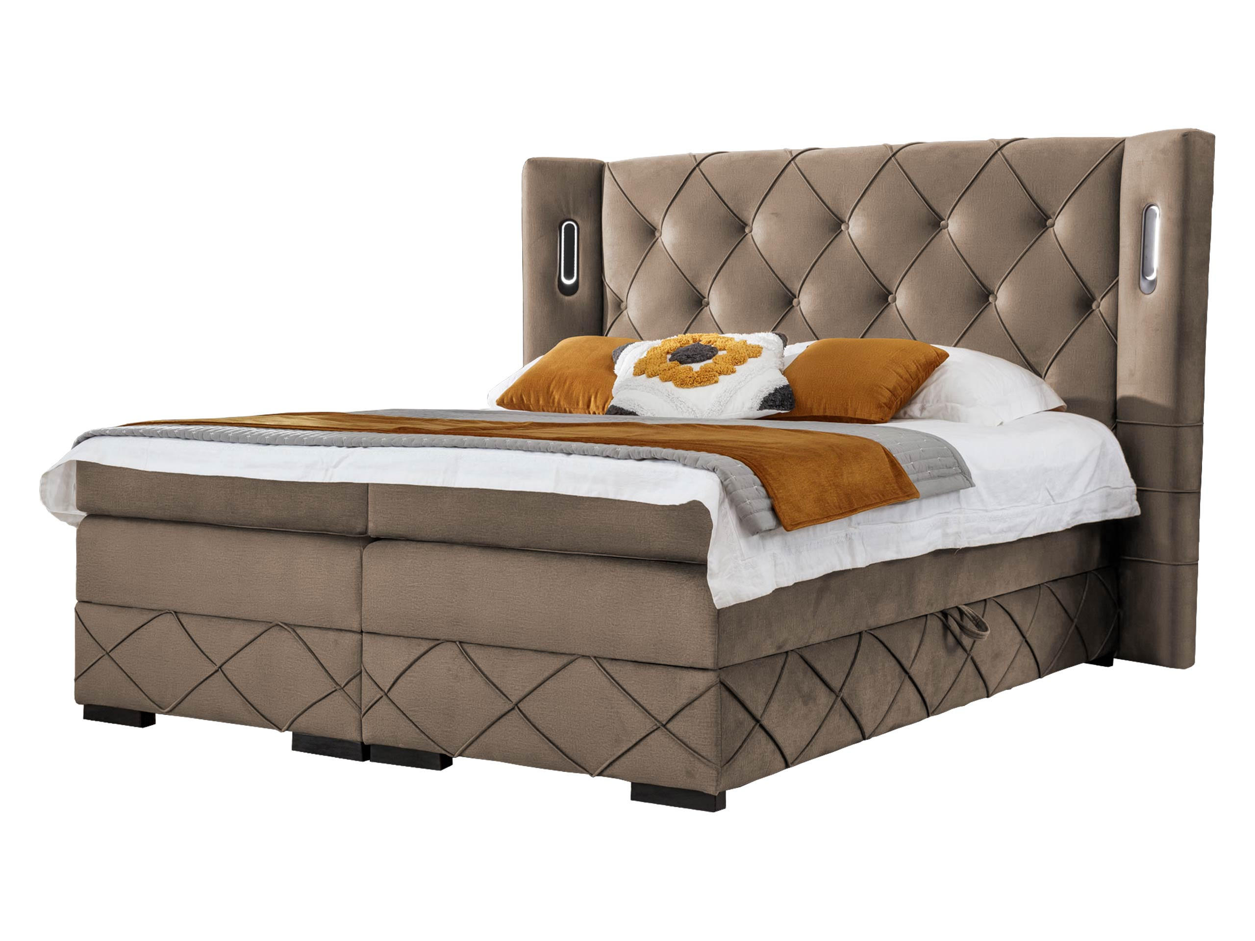Mirjan24 Boxbett Hellbraun 180x200 cm