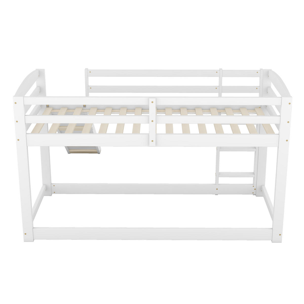 ETAGENBETT 90x200cm Weiß für Kinder mit Rutsche Massivholz - Weiß, Holz (90/200cm) - FLIEKS