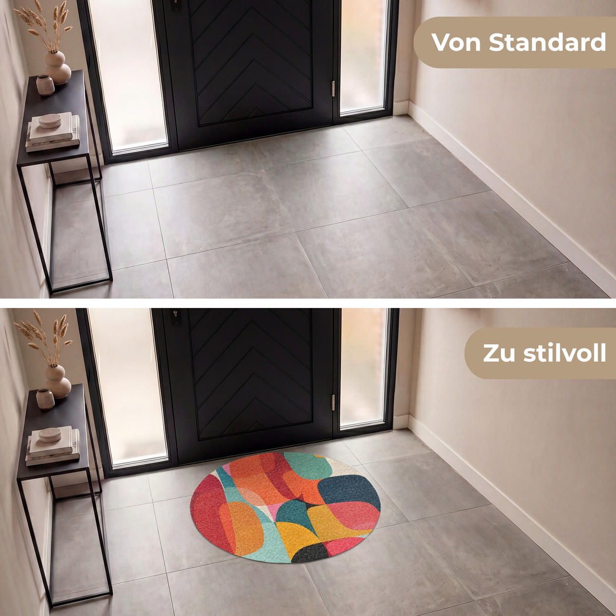 ROHOŽKA Tvary - barevné - abstraktní - letadla 90x90 cm - různobarevná, textil/umělá hmota (90/0.4cm) - MuchoWow