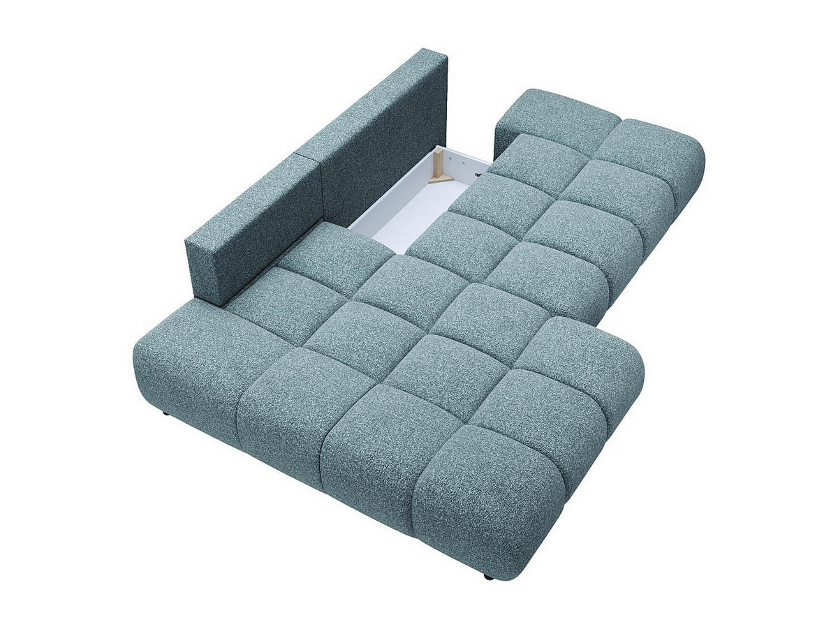 SCHLAFSOFA - 5 Personen - stoff - blau Jocima - Blau, Kunststoff/Textil (292/96/193cm) - Vente-Unique