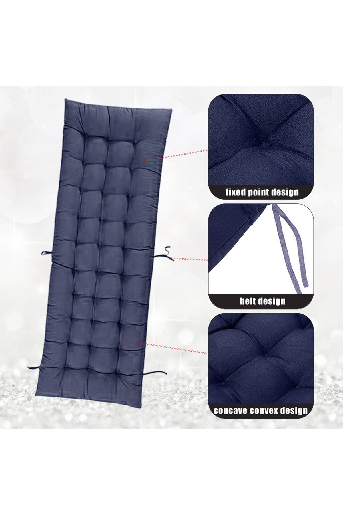 SONNENLIEGENAUFLAGE für Garten- und Terrassenstühle aus Polyester Schaumstoff in Dunkelblau 160 cm B x 50 cm - Dunkelblau, Textil (50/160cm) - Livingandhome