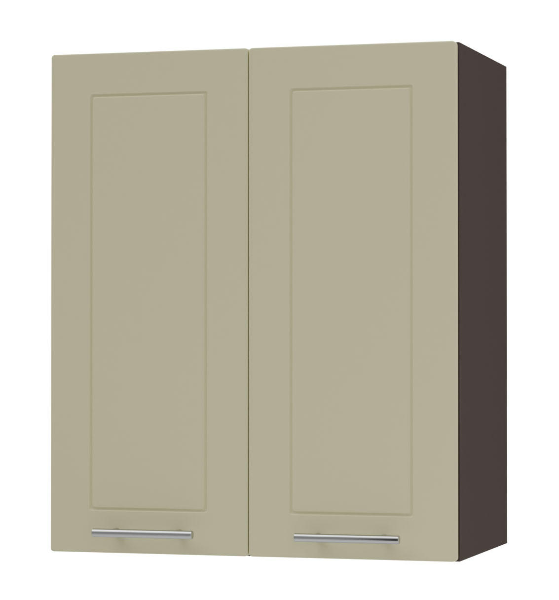 Feldmann-Wohnen Küchenhängeschrank Creme, Dunkelgrau 60x72x32.5 cm