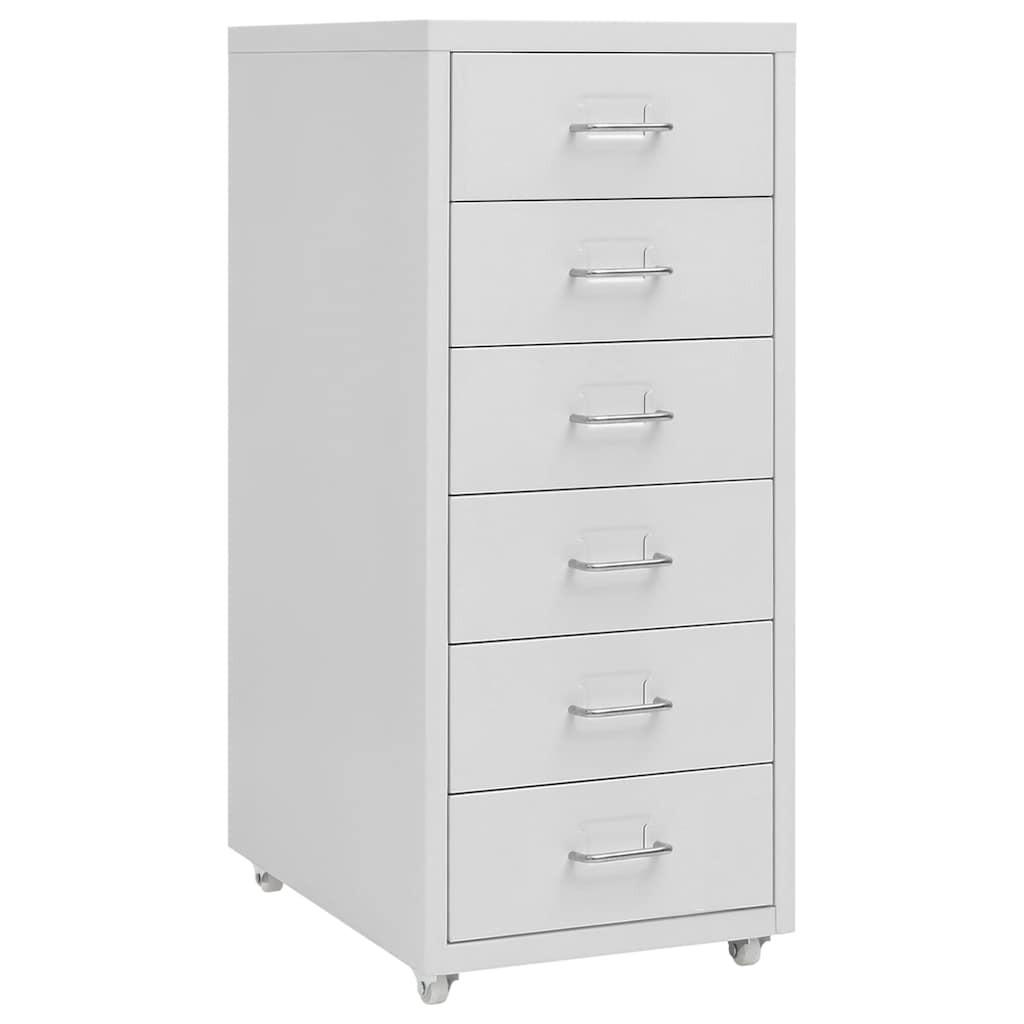 AKTENSCHRANK Mit Rollen Grau 28/41/69 Cm Metall - Grau, Metall (41/69/28cm) - vidaXL