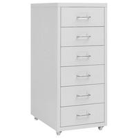 AKTENSCHRANK Mit Rollen Grau 28/41/69 Cm Metall - Grau, Metall (41/69/28cm) - vidaXL