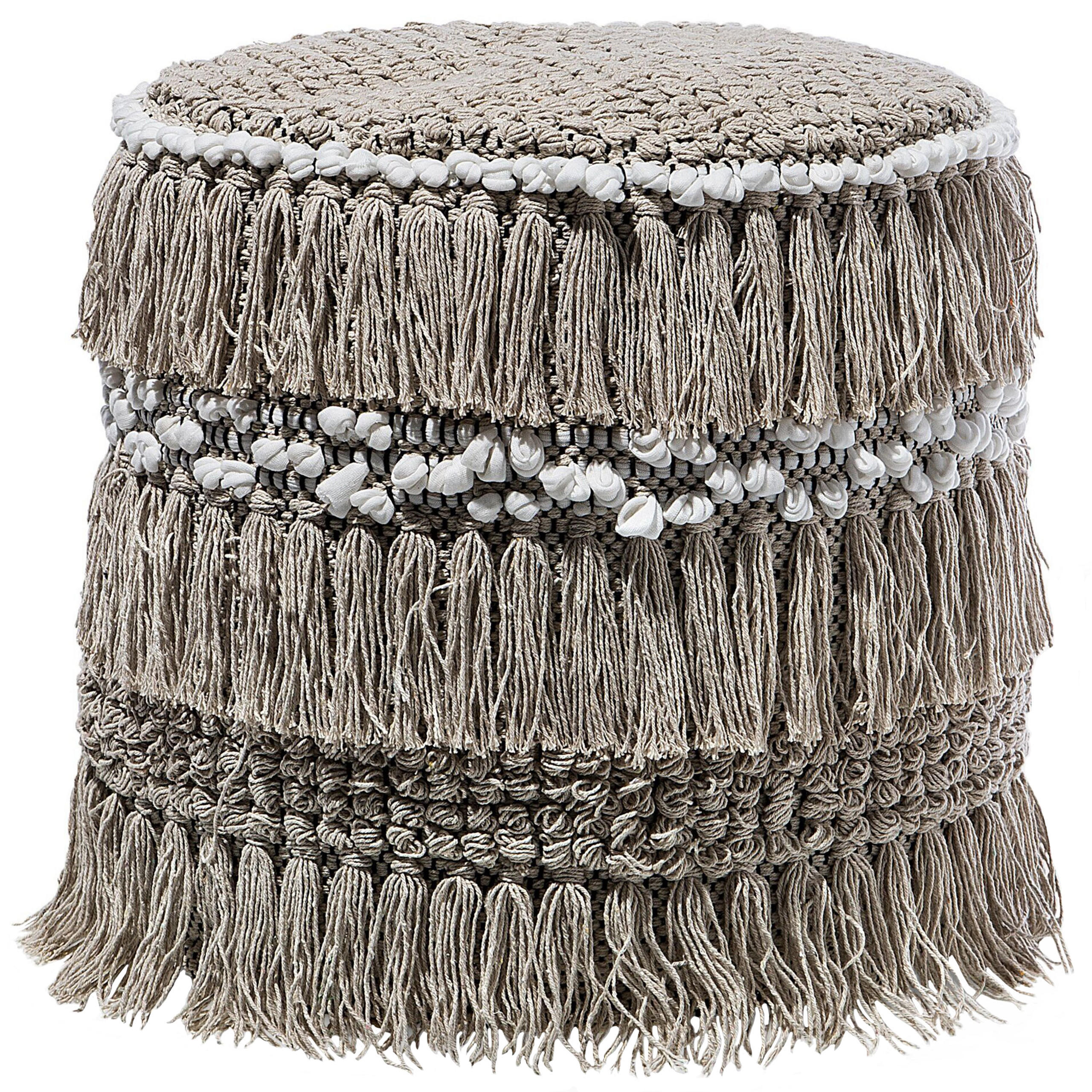 POUF Noida 44/44/43 cm - Beige, Naturmaterialen/Textil (44/43/44cm) - Beliani
