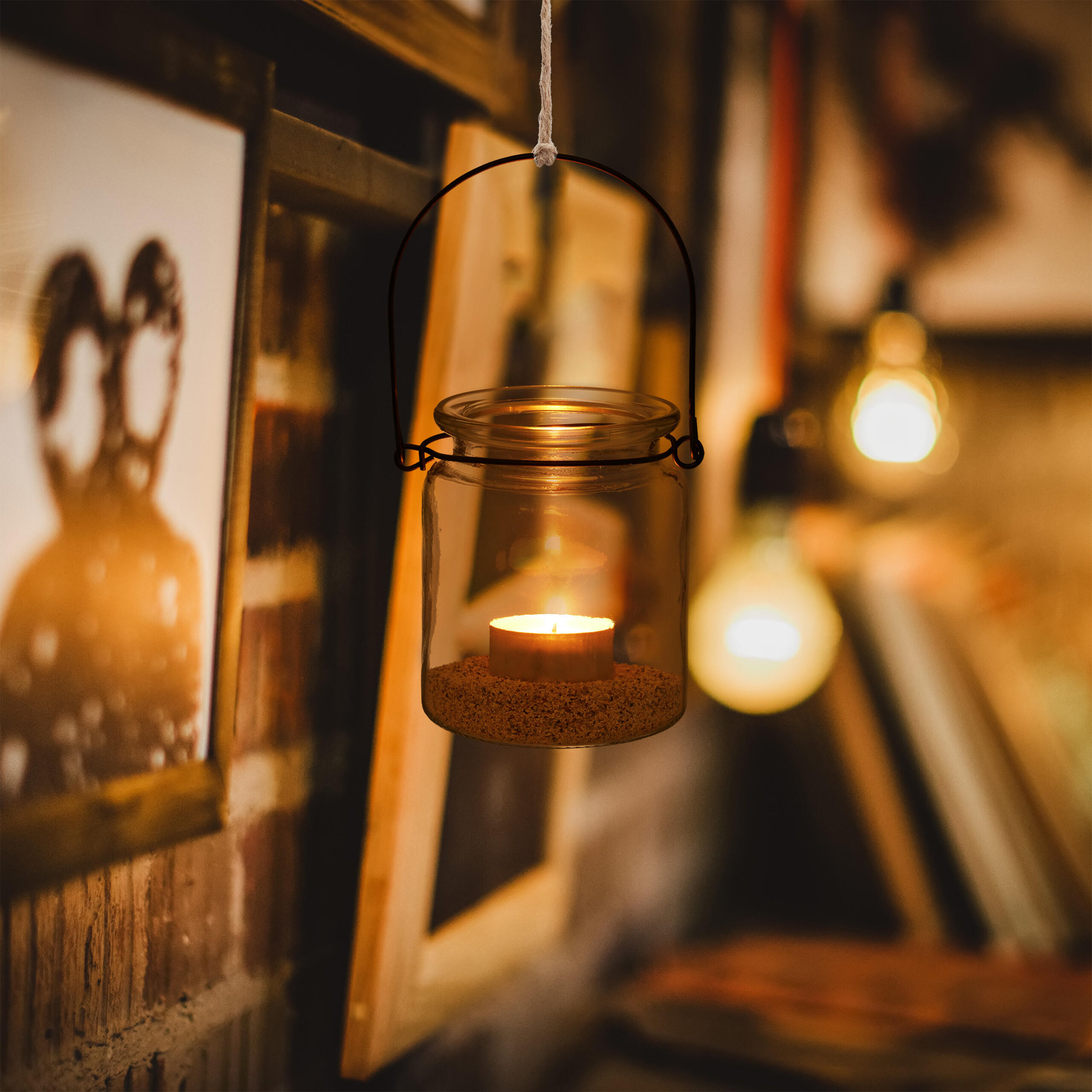 12xWINDLICHT - Transparent, Glas/Metall (9.5cm) - Relaxdays