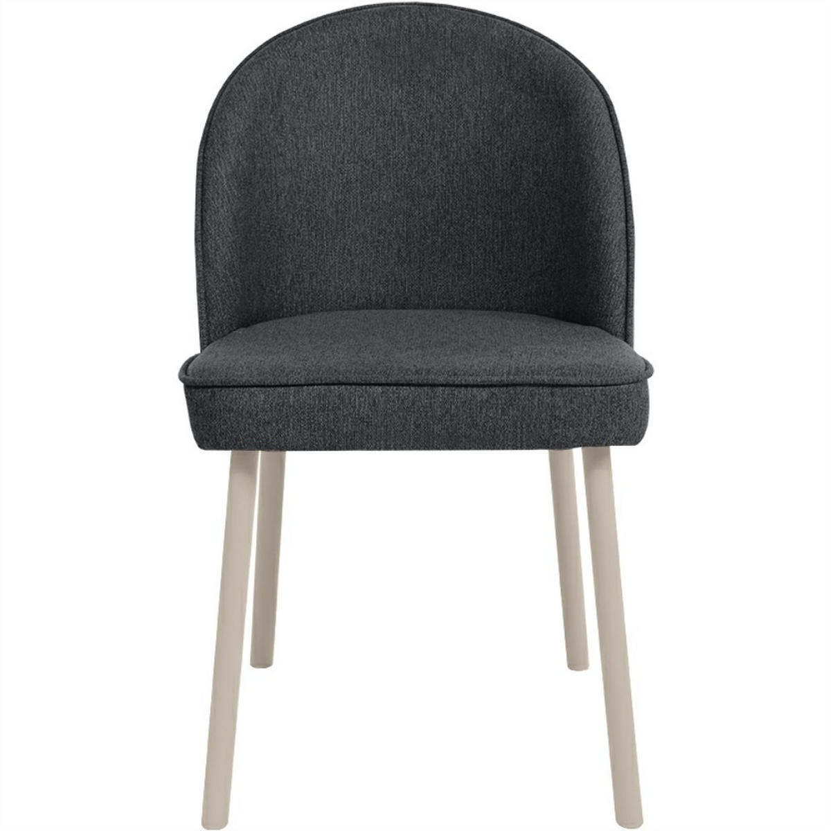 STUHL Luna, Polsterstuhl für das Esszimmer mit kaschmirfarbenen Holzbeinen, Dunkelgrau - Kaschmir/Dunkelgrau, Holz (51/87/46cm) - Beautysofa