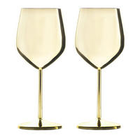 WEINGLAS-SET Edelstahl 400 ml (2er-Set) - Goldfarben, Metall (0.4L) - Intirilife