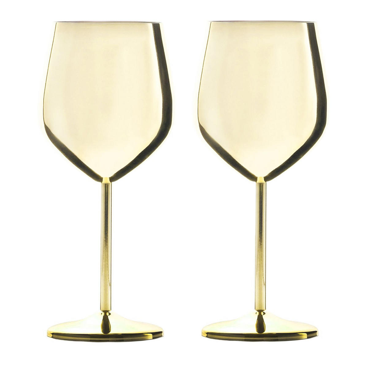 WEINGLAS-SET Edelstahl 400 ml (2er-Set) - Goldfarben, Metall (0.4L) - Intirilife