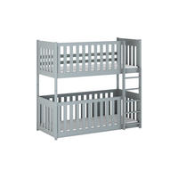 ETAGENBETT CORA 90/200 Grau mit vollem Rausfallschutz - Grau, Holz/Holzwerkstoff (90/200cm) - Deine Möbel 24