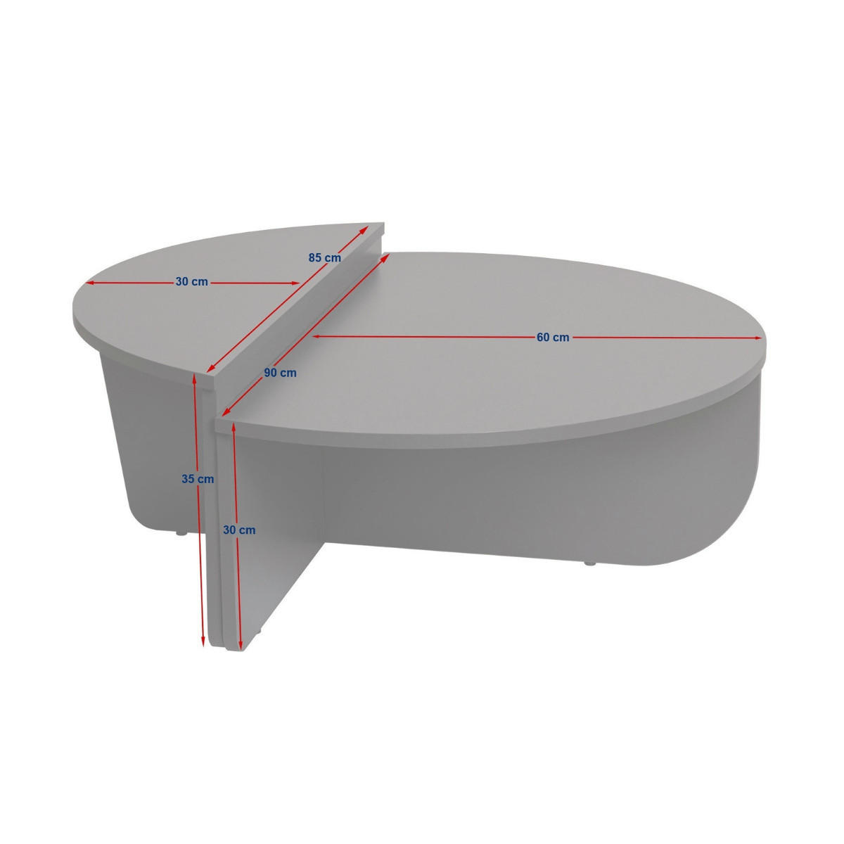 COUCHTISCH (2er-Set) orion 35/90/90 cm - Grau, Holzwerkstoff (90/90/35cm) - Calicosy