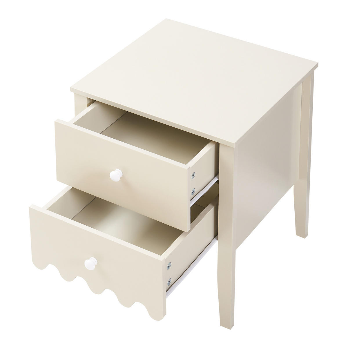 NOČNÍ STOLEK Luspoo II. - krémová, kompozitní dřevo (40/50/40cm) - [en.casa]