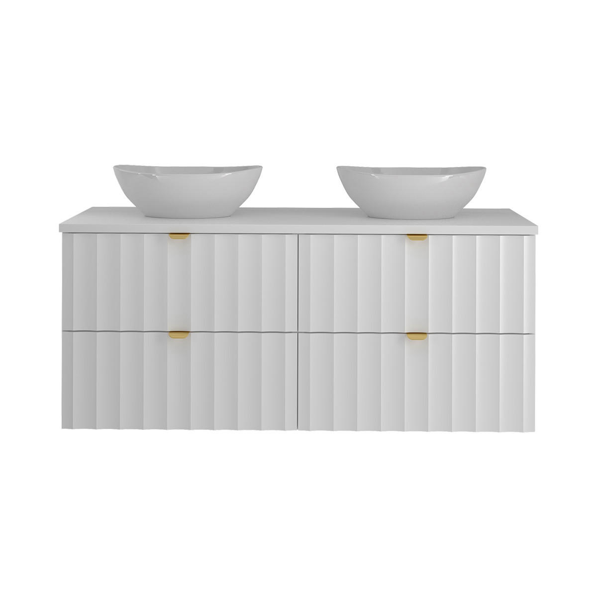 DOPPELWASCHTISCH 120.6cm Lexa Weiß - Weiß, Holzwerkstoff (120.6/52.2/46.5cm) - Petits-meubles