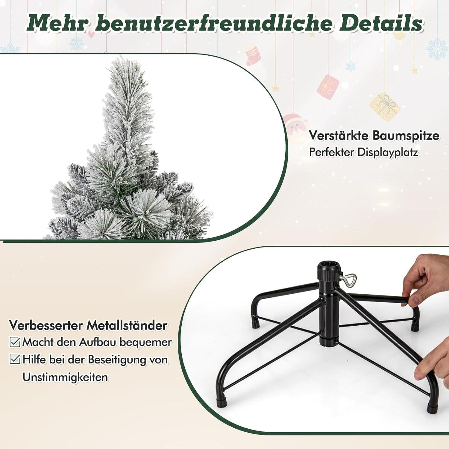 WEIHNACHTSBAUM 180cm Grün - Grün, Metall (180cm) - COSTWAY