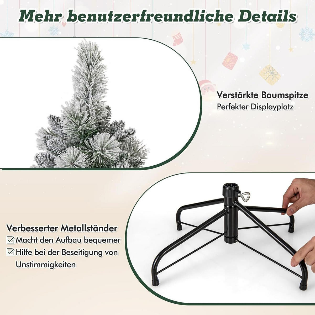 WEIHNACHTSBAUM 180cm Grün - Grün, Metall (180cm) - COSTWAY