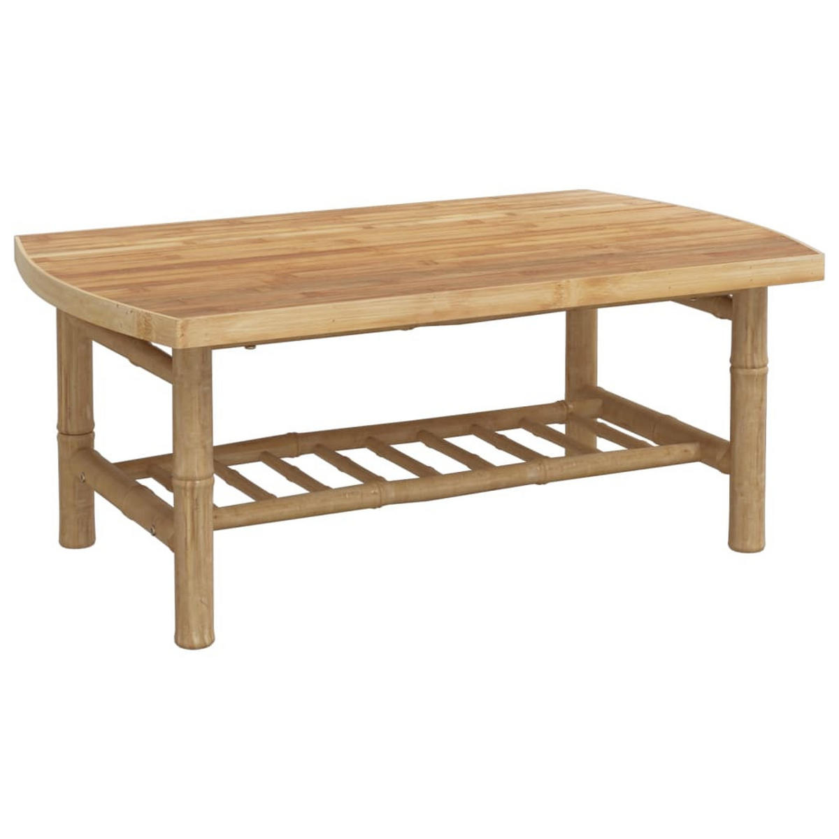 GARTEN-LOUNGE-SET 4-teilig Mit Dunkelgrauen Kissen Bambus - Braun, Naturmaterialien - vidaXL