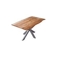 ESSTISCH BENNI - Beige/Silberfarben, Holz/Metall (90/180/77cm) - SAM