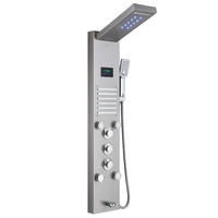 ÜBERKOPFBRAUSESET Edelstahl Hydromassage LED Digitalanzeige Silber - Silberfarben, Metall (16/121/39cm) - Kaket