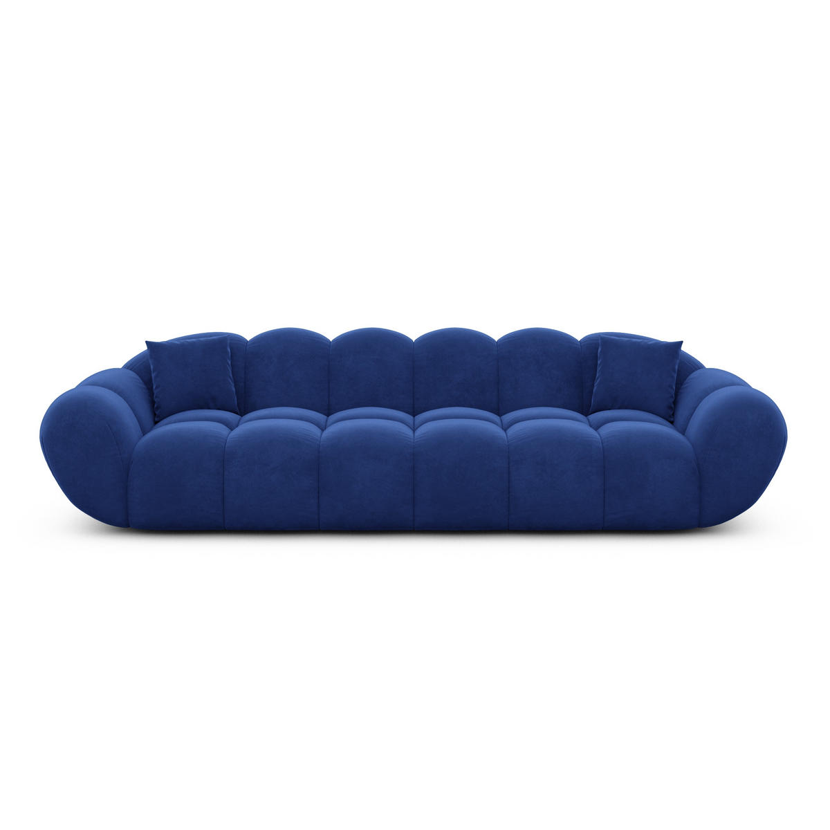 4-SITZER-SOFA Liva Königsblau Samtstoff - Blau, Textil (265/70/93cm) - VAROYAL