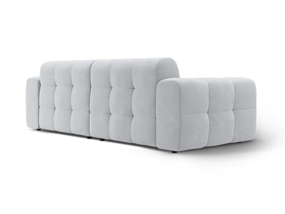 SOFA Kendal aus strukturiertem Stoff hellgrau 4 Sitzplätze - Hellgrau, Textil (255/79/103cm) - Micadoni