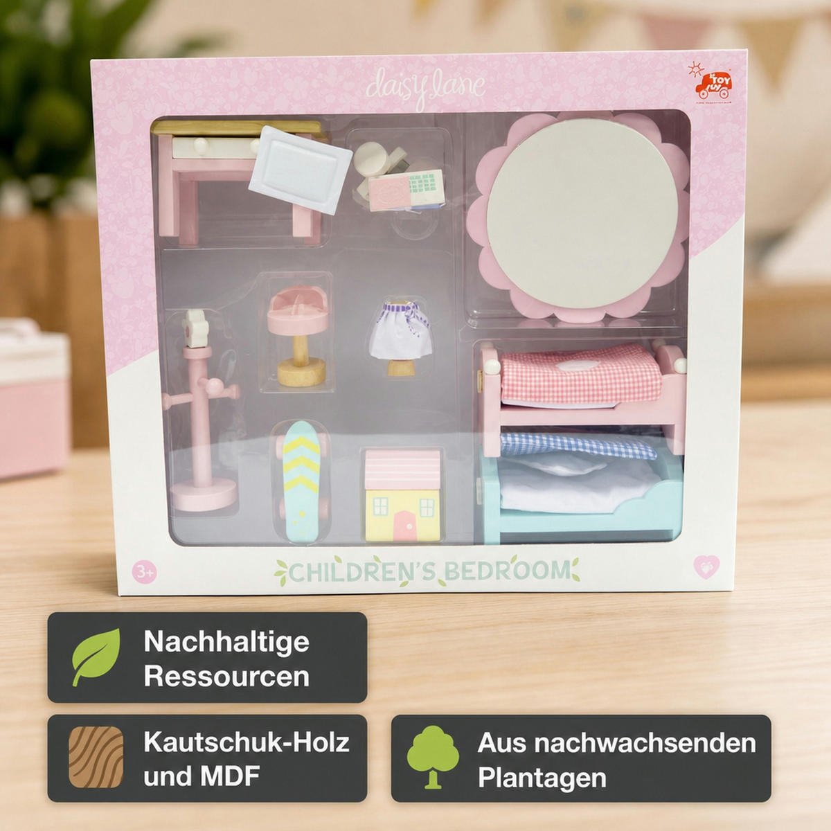 PUPPENZUBEHÖR Puppenhauszubehör Das Kinderzimmer - Beige, Holz (29/39/48cm) - Le Toy Van