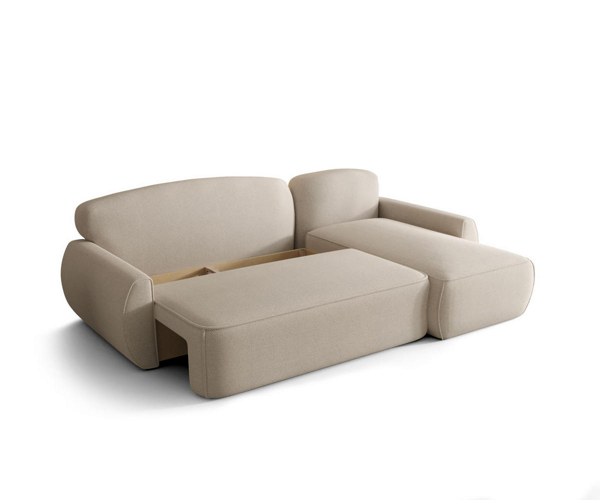ECKSOFA mit Schlaffunktion LUCAS Quelle 37 Rechts - Dunkelgrün, Textil (240/145cm) - Bedante