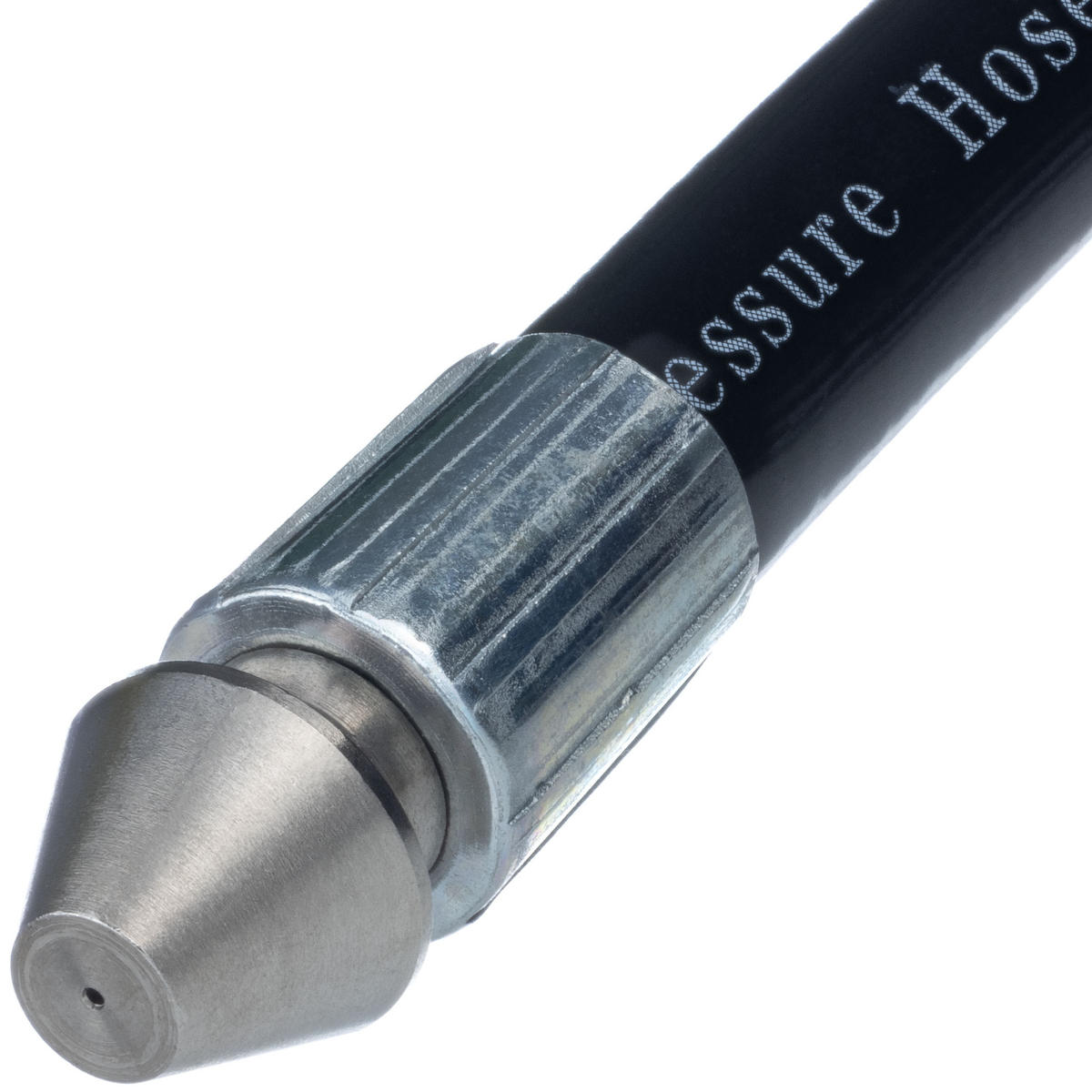 SCHLAUCH Kanalreinigung, 20 m, Außengewinde M22, 1/4 Zoll Anschluss, Düse 1 vorne 3 hinten, max. 160 bar, 60 °C - Multicolor, Kunststoff/Metall (10/10/10cm)