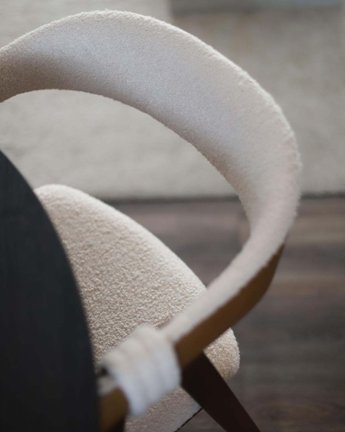 JÍDELNÍ ŽIDLE sada 2 ks Bouclé Tmavě hnědá Day - béžová, textil (55/75/57cm) - Beliani