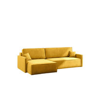 SCHLAFSOFA Carlos L-Form, Ecksofa Mit Bettkasten Und Schlaffunktion Stoff Salvador Rechts Gelb - Gelb, Holz/Textil (250/83/142cm) - Kaiser Möbel
