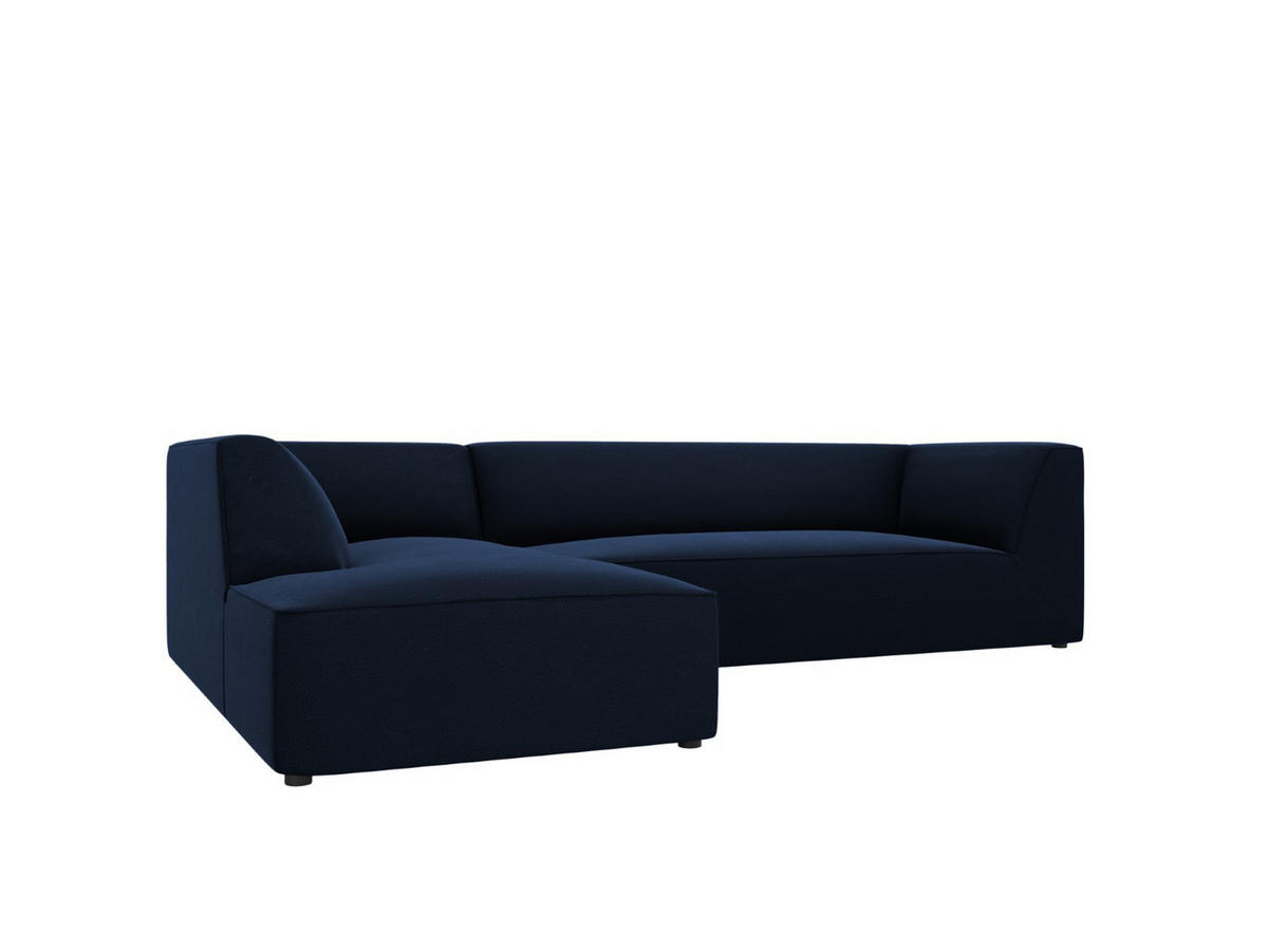 ECKSOFA links Ruby aus Samt königsblau 4 Sitzplätze - Blau, Textil (180/273cm) - Micadoni
