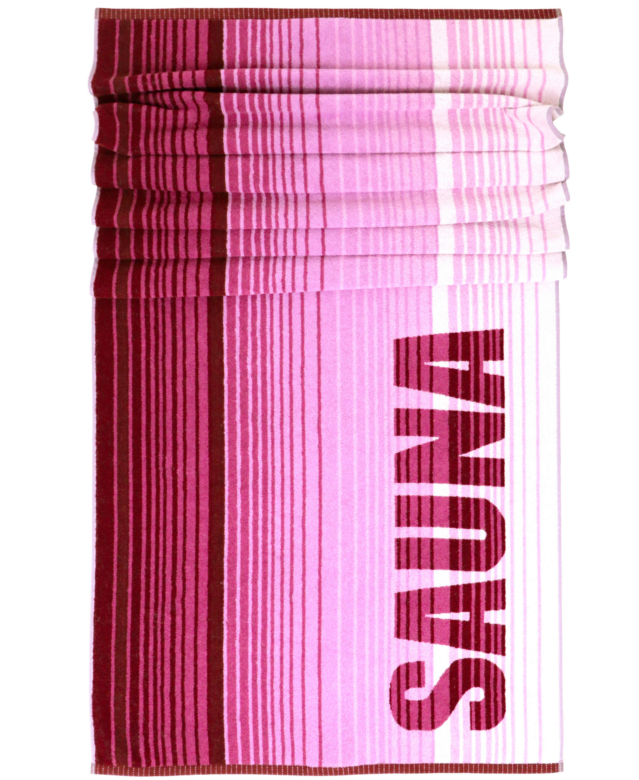 SAUNAHANDTUCH Oslo Rosa – Weinrot 85x200 cm - Weinrot/Rosa, Naturmaterialien (85/200cm) - Lashuma