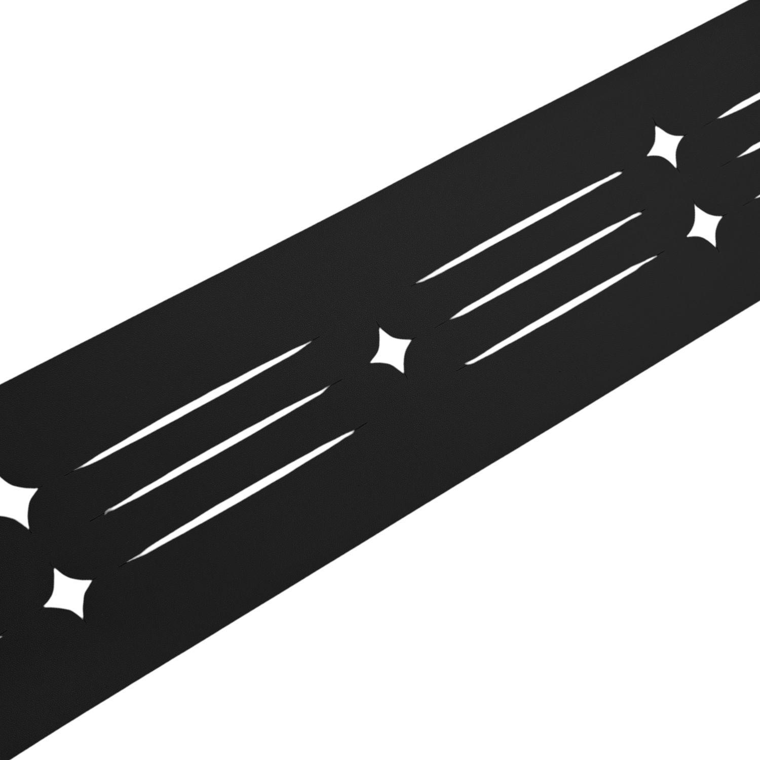 SICHTSCHUTZSTREIFEN Dekor Starline mit Lasermuster für Doppelstabzaun Schwarz 2,55m - Schwarz, Kunststoff (255/19cm) - ZAUN|ZU