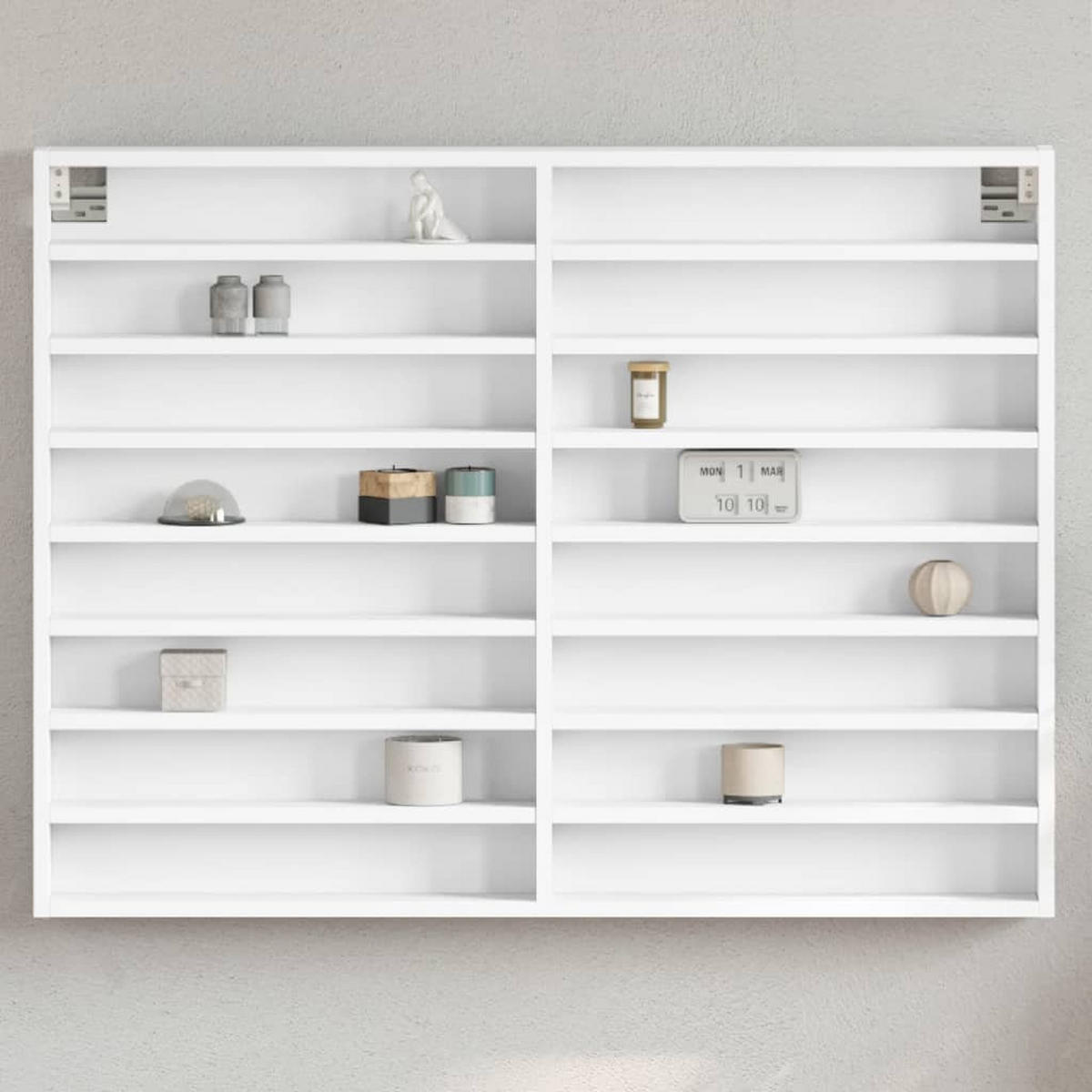 VITRINENSCHRANK Weiss 100/8,5/75 Cm Holzwerkstoff - Weiß, Holzwerkstoff (8.5/75/100cm) - vidaXL