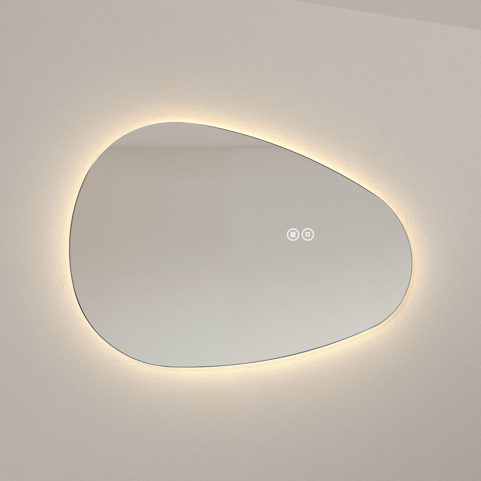 BADSPIEGEL mit Touch-Schalter, Dimmbar 60/45/3 cm - Weiß, Glas (45/2.9/60cm) - EMKE