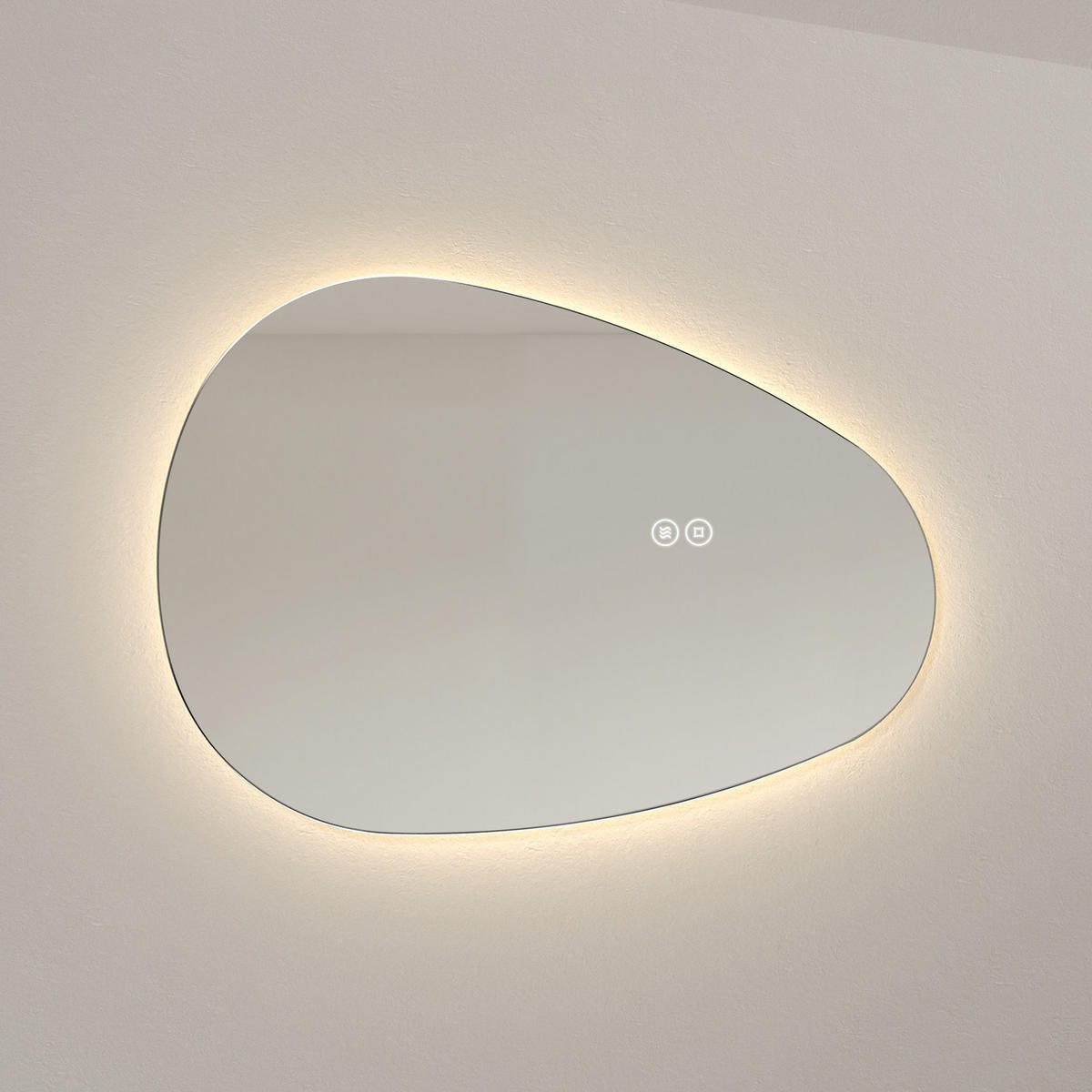 BADSPIEGEL mit Touch-Schalter, Dimmbar 60/45/3 cm - Weiß, Glas (45/2.9/60cm) - EMKE