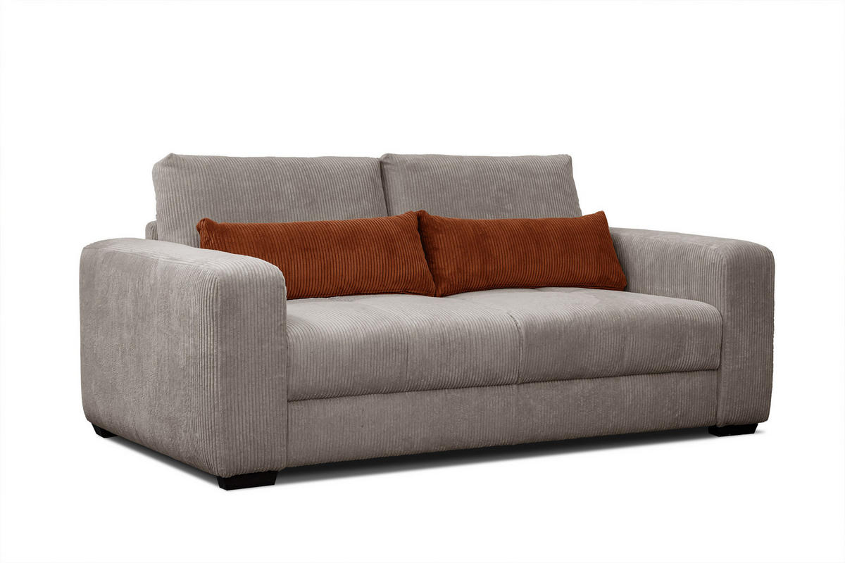SOFA OLI 3-Sitzer, taupe - Taupe, Holz/Textil (208/91/108cm) - Courtois Laville