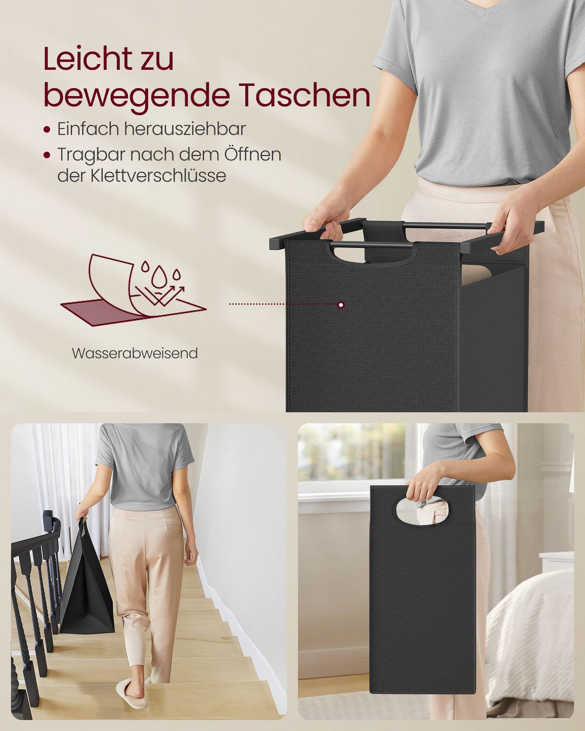 WÄSCHEKORB ADDIS ABABA - Braun, Holzwerkstoff (33/177/73cm) - Hansiro