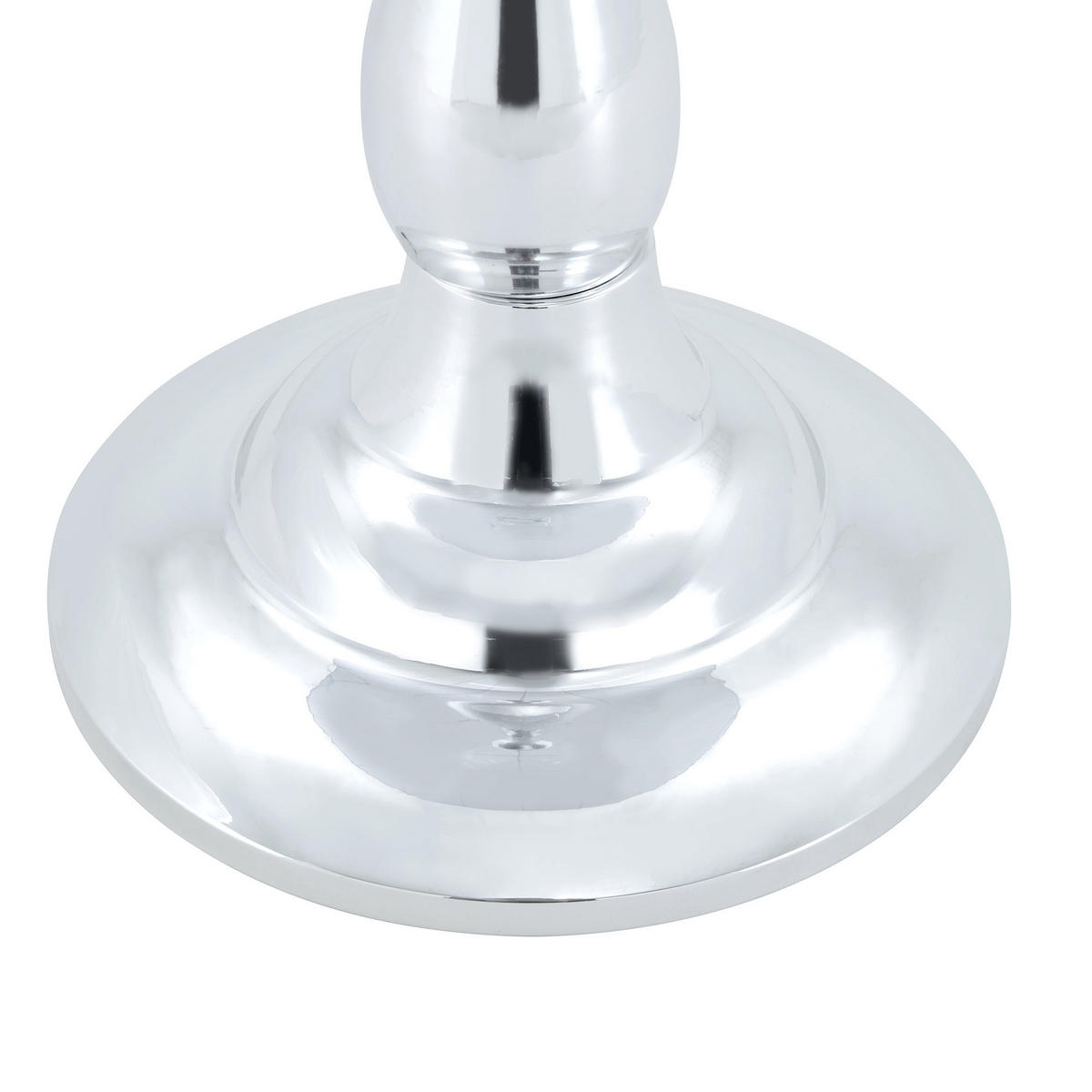 BEISTELLTISCH DE-37360 rund mit Glasplatte und geschwungenem Sockel Silber - Silberfarben, Metall (50/50/51.5cm) - ComfortXL