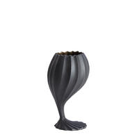 VASE Mikie Schwarz 18/16/32 cm - Schwarz, Metall (32cm) - Light & Living
