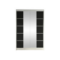 SCHWEBETÜRENSCHRANK Lino V - Schwarz/Weiß, Holzwerkstoff/Metall (120/200/58cm) - MIRJAN24