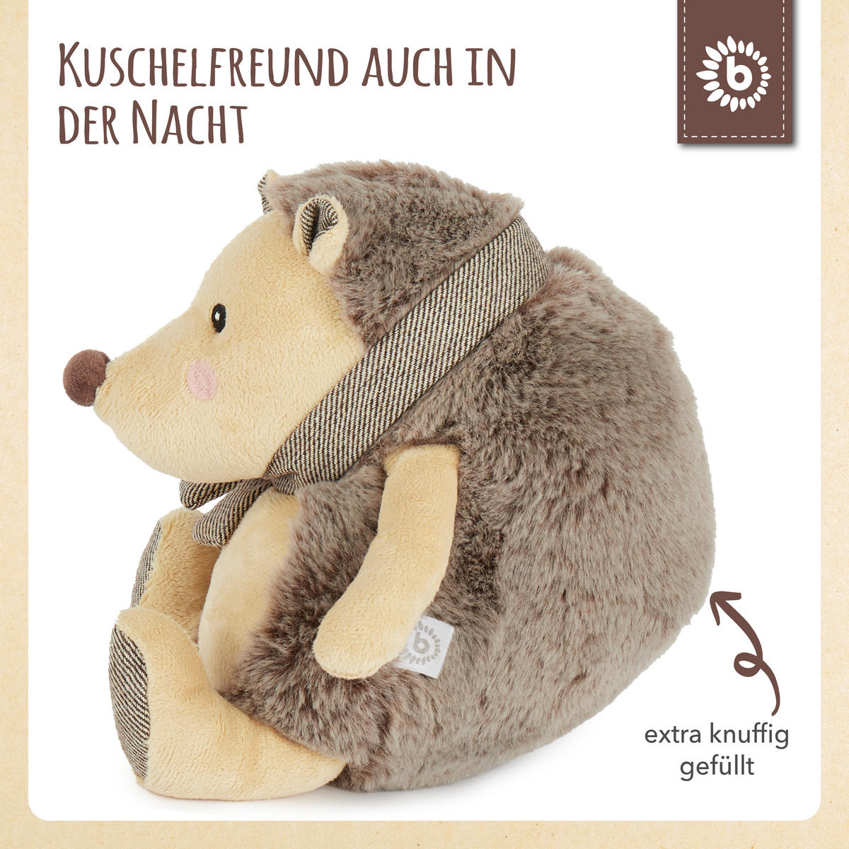 PLÜSCH Igel Spieltier 22 cm - ab Geburt - Braun, Textil (15/22cm) - Bieco Spielwaren