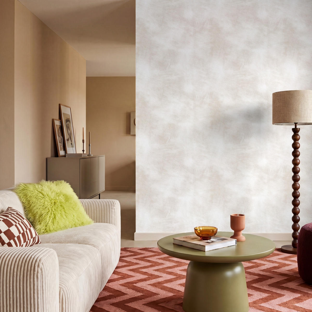 TAPETE - Dezent - Textur - Beige - 180x240 cm - Creme, Papier (180/240cm) - OnlyWow
