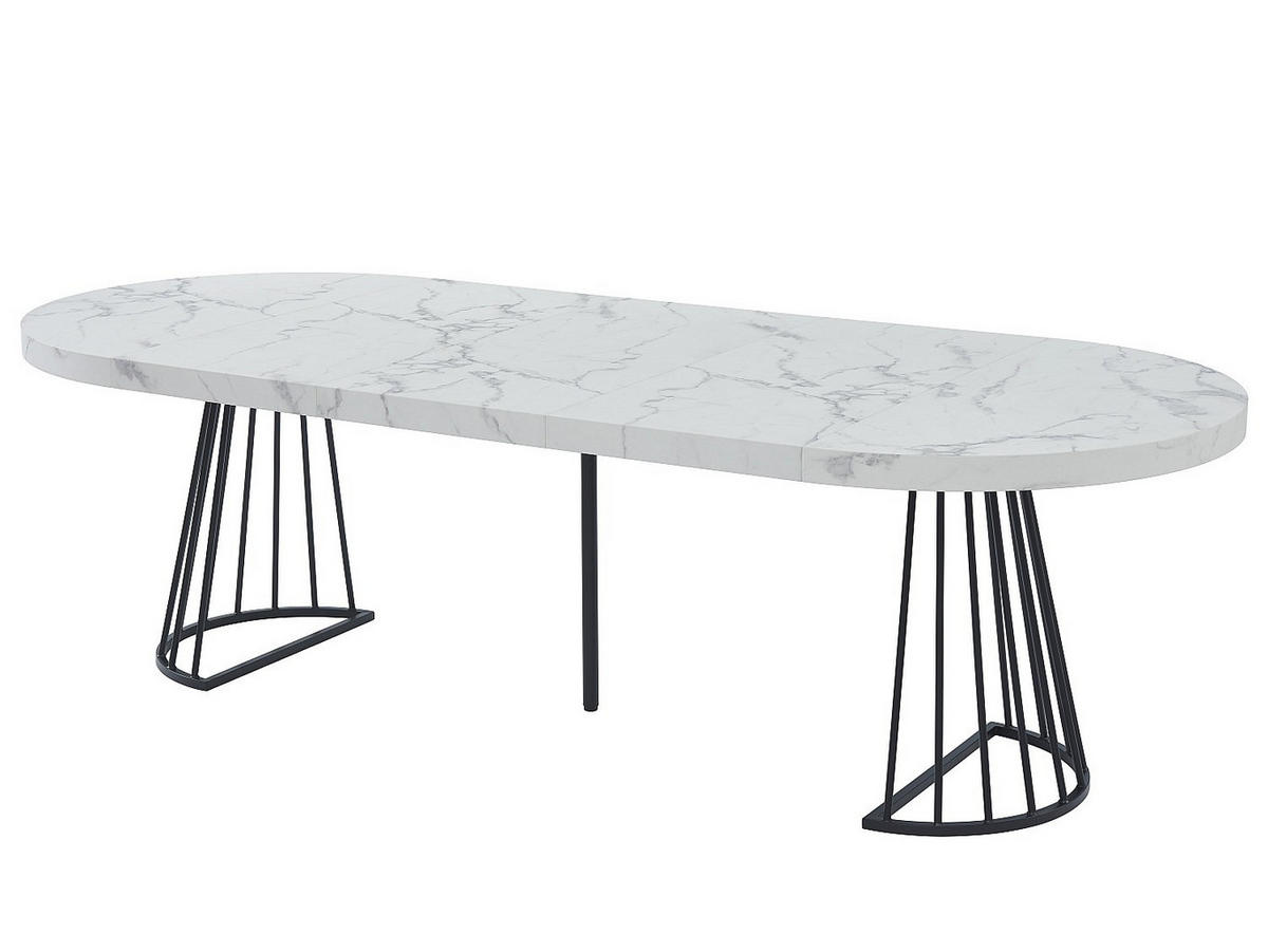 AUSZIEHBARER Tisch - 2 , 4 , 8 , 10 , 12 -Sitzer - MDF - schwarz, weiß - FIRELA - Schwarz/Weiß, Holz (110/260/76cm) - Vente-Unique