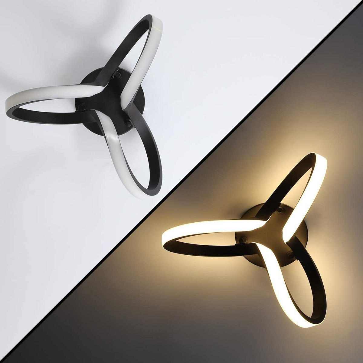 LED-DECKENLEUCHTE Norbert 31/26/20 cm - Schwarz, Metall (26/31/20cm) - Nettlife