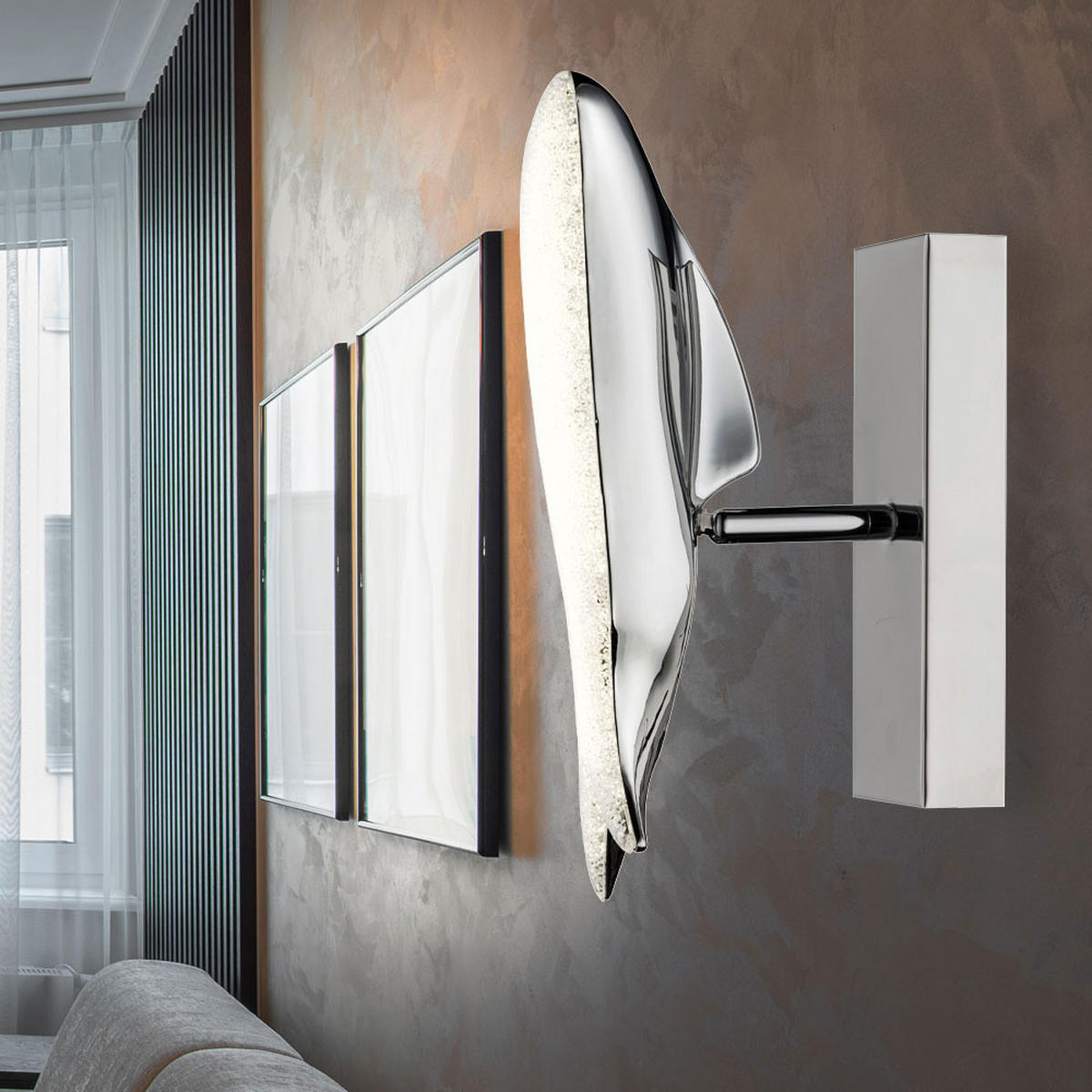 LED WANDLEUCHTE Preston Chrom Silber - Silberfarben, Metall (6/23.5/13cm) - Globo Lighting