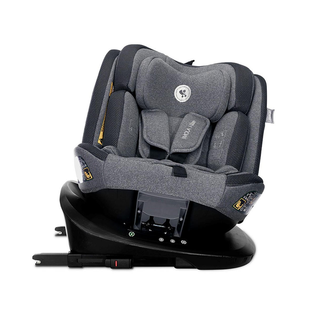 KINDERSITZ Imola i-Size grau 40-150 cm Isofix 360 Grad Drehung Top Tether - Grau, Kunststoff (46/58/54cm) - Lorelli