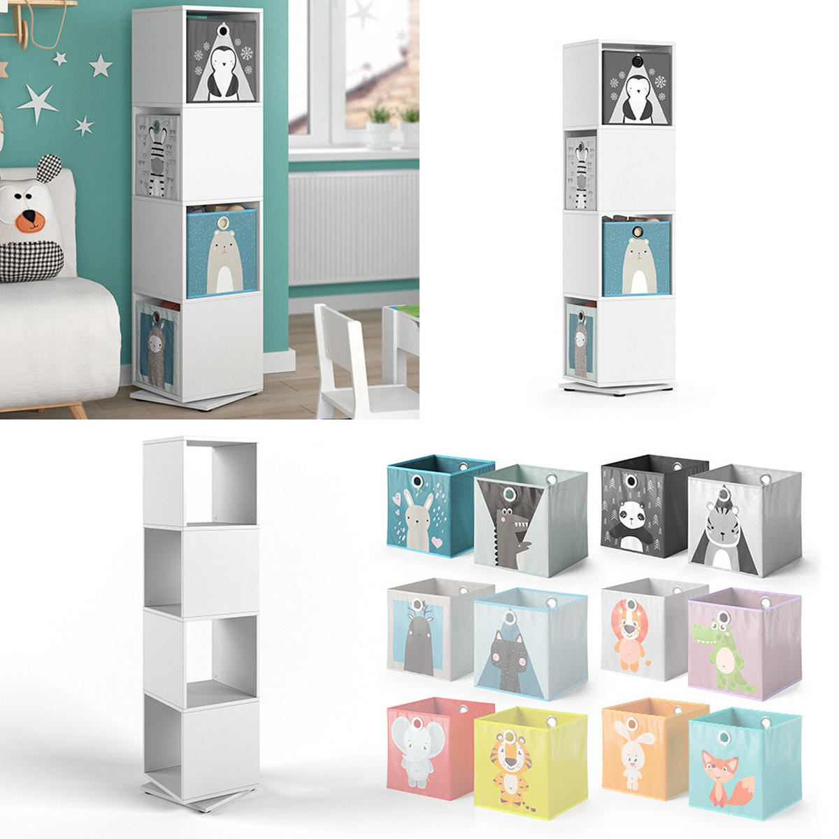 DĚTSKÁ POLIČKA Bílá - bílá, kompozitní dřevo (35.2/144.2/35.2cm) - Vicco