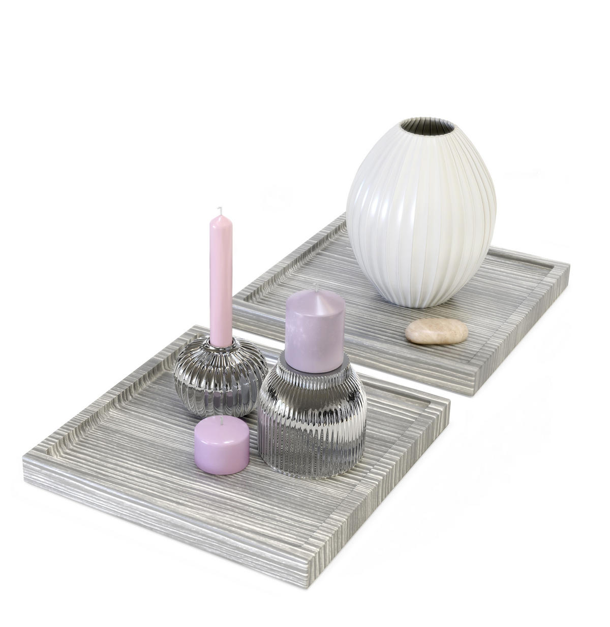 DEKOSCHALE Maya Avola-Anthrazit 2er Set - Anthrazit, Holzwerkstoff (1.8cm) - Vladon