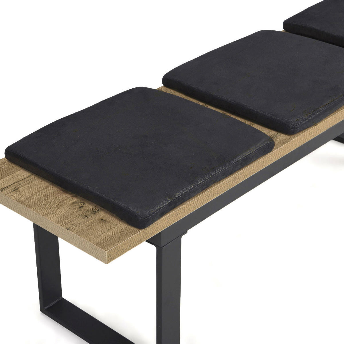 SITZBANK LEA Eiche, 120/40/45 cm - Eichefarben/Anthrazit, Holzwerkstoff/Metall (120/45/40cm) - B&D Home