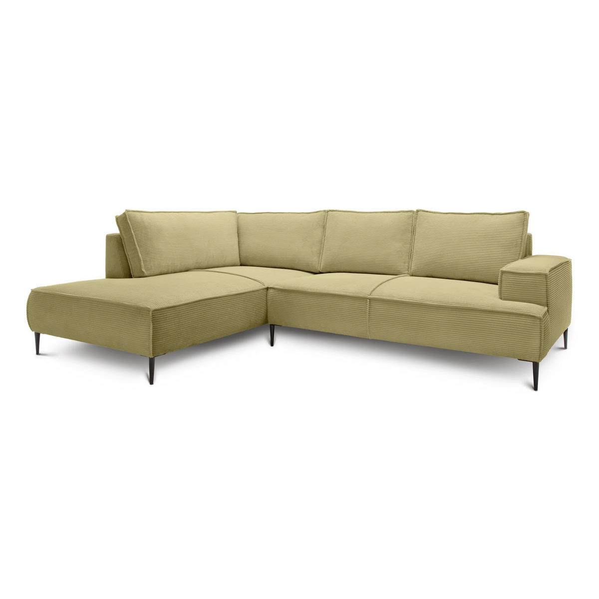 ECKSOFA May Olivgrün 275 × 44 × 195 cm - Olivgrün, Textil (275/44/195cm) - Pillovely